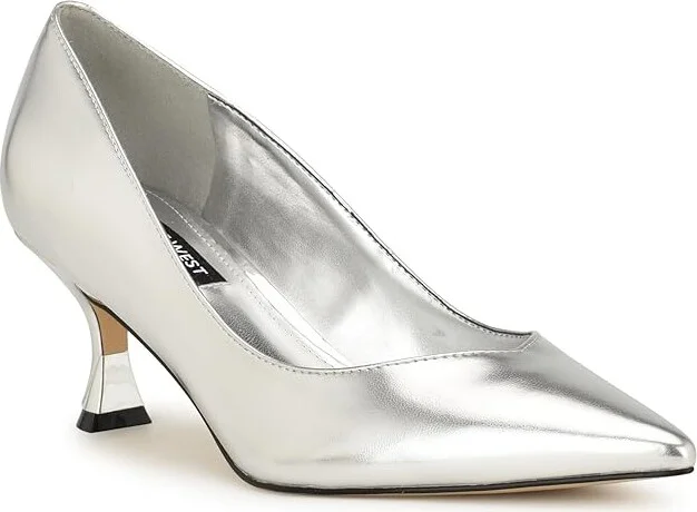 Nine West Ariella High Women's Heels Silver : 8.5 M, Faux Leather - Image 2