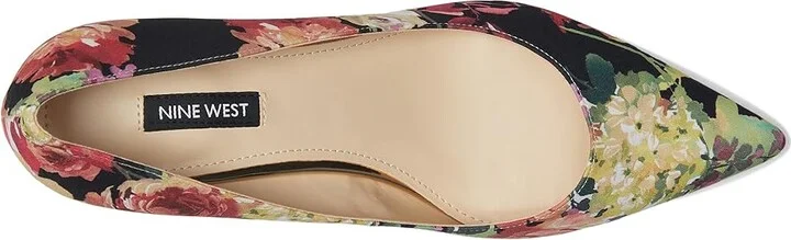 Nine West Arlene High Women's Heels Black Fall Floral : 7 M, Suede - Image 2