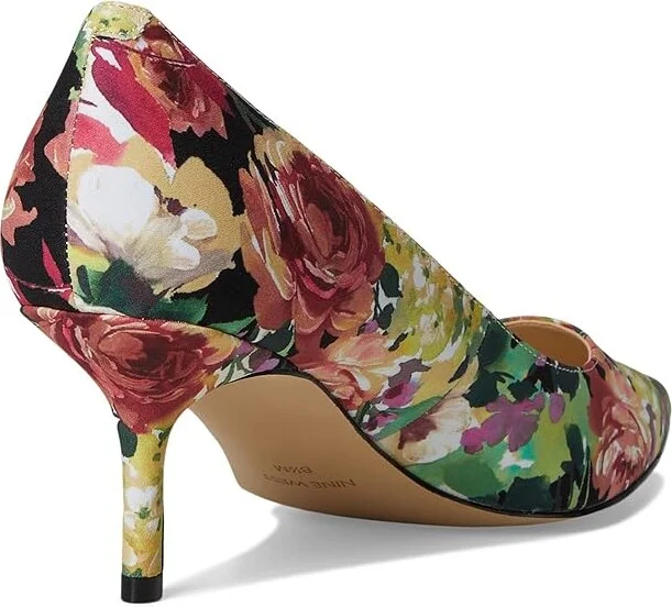 Nine West Arlene High Women's Heels Black Fall Floral : 7 M, Suede - Image 4