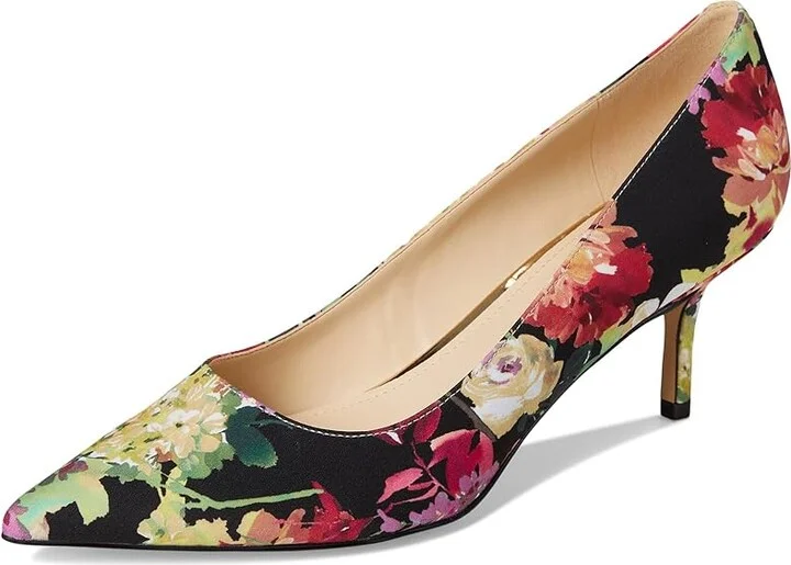 Nine West Arlene High Women's Heels Black Fall Floral : 7 M, Suede - Image 5