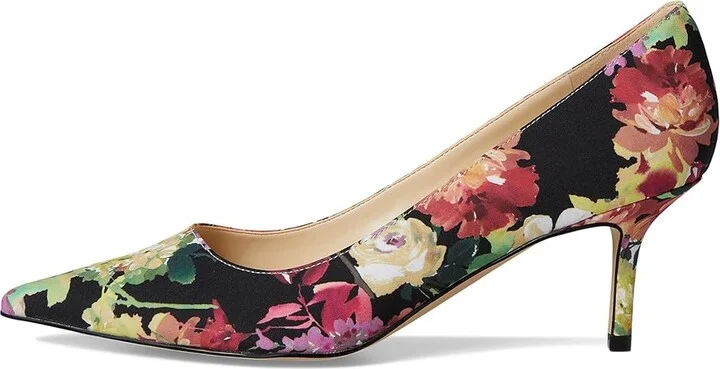 Nine West Arlene High Women's Heels Black Fall Floral : 7 M, Suede - Image 6