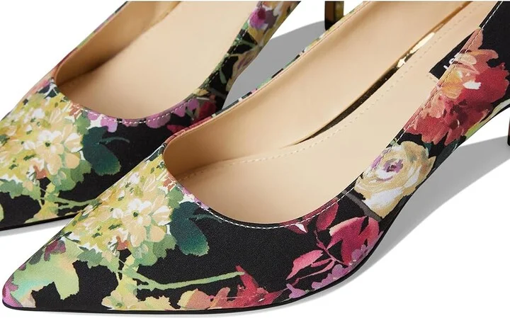 Nine West Arlene High Women's Heels Black Fall Floral : 7 M, Suede - Image 7