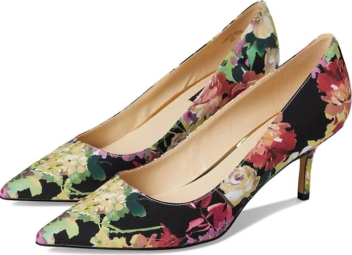 Nine West Arlene High Women's Heels Black Fall Floral : 7 M, Suede