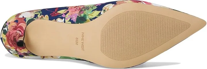 Nine West Arlene High Women's Heels Navy Fall Floral : 6 M, Suede - Image 3