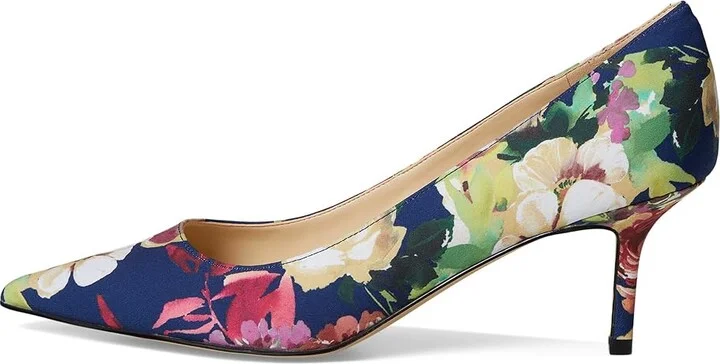 Nine West Arlene High Women's Heels Navy Fall Floral : 6 M, Suede - Image 6