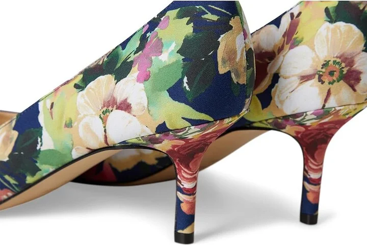 Nine West Arlene High Women's Heels Navy Fall Floral : 6 M, Suede - Image 7