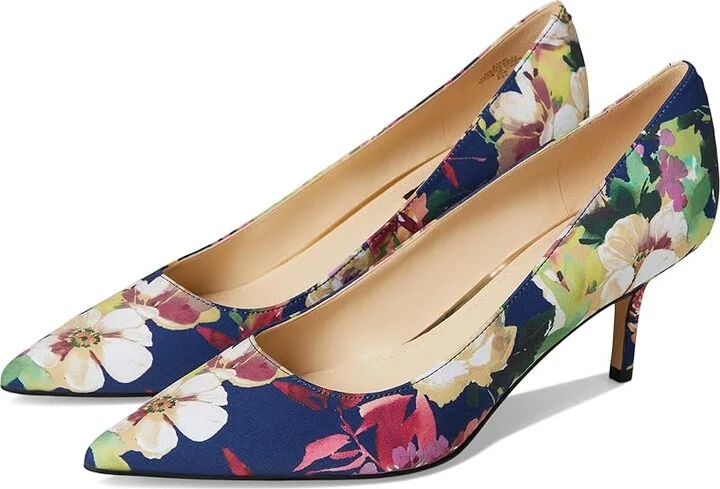 Nine West Arlene High Women's Heels Navy Fall Floral : 6 M, Suede