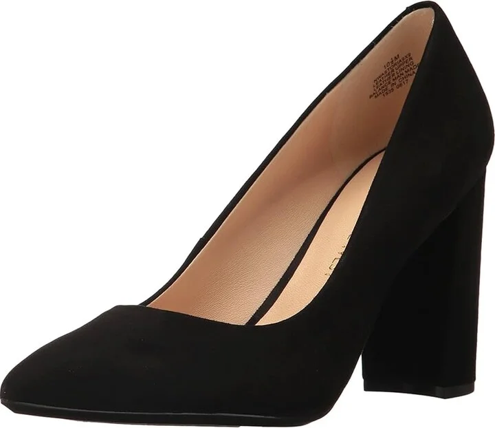 Nine West Astoria9x9 Block Heel Pump High Women's Heels Black Suede : 5 M, Leather/Suede - Image 2
