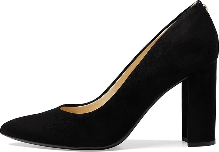 Nine West Astoria9x9 Block Heel Pump High Women's Heels Black Suede : 5 M, Leather/Suede - Image 7