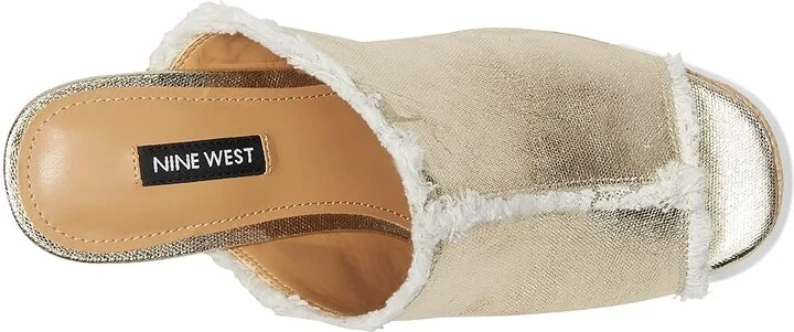 Nine West Baja Women's Dress Sandals Gold : 10 M, Canvas - Image 2