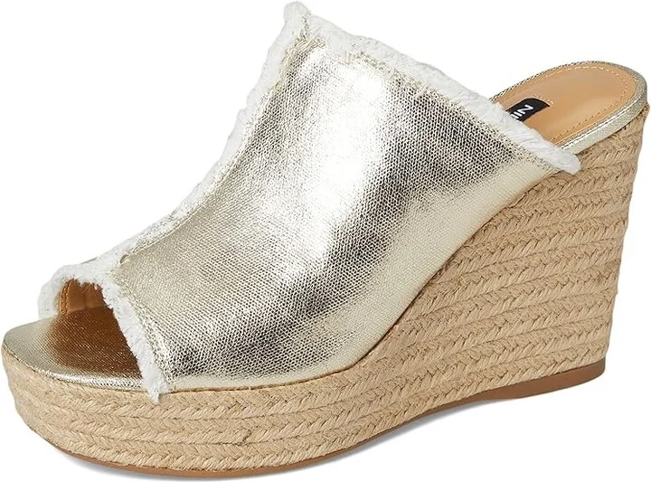 Nine West Baja Women's Dress Sandals Gold : 10 M, Canvas - Image 5