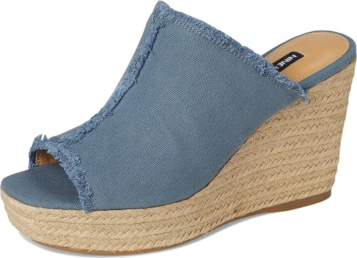 Nine West Baja Women's Dress Sandals Light Blue : 10 M, Canvas - Image 5