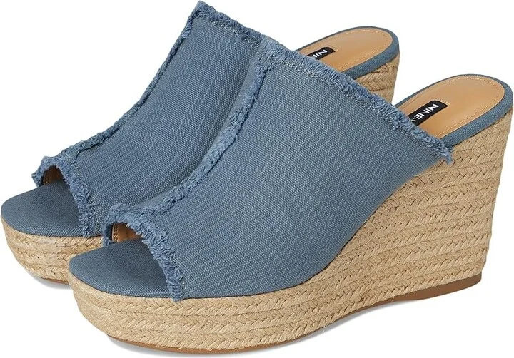 Nine West Baja Women's Dress Sandals Light Blue : 10 M, Canvas