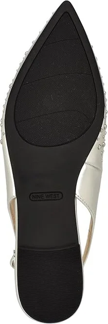 Nine West Beamz Women's Flat Shoes Silver : 10 M, Leather - Image 3