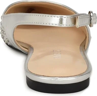 Nine West Beamz Women's Flat Shoes Silver : 10 M, Leather - Image 4