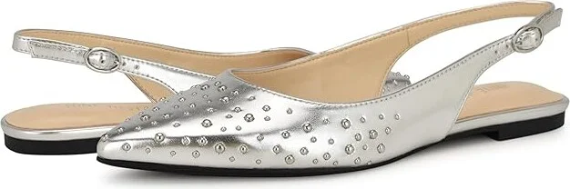 Nine West Beamz Women's Flat Shoes Silver : 10 M, Leather