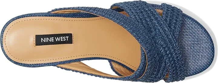 Nine West Bemay Women's Dress Sandals Blue Denim : 6 M, Rubber - Image 2