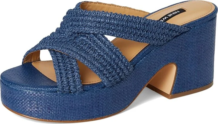 Nine West Bemay Women's Dress Sandals Blue Denim : 6 M, Rubber - Image 5