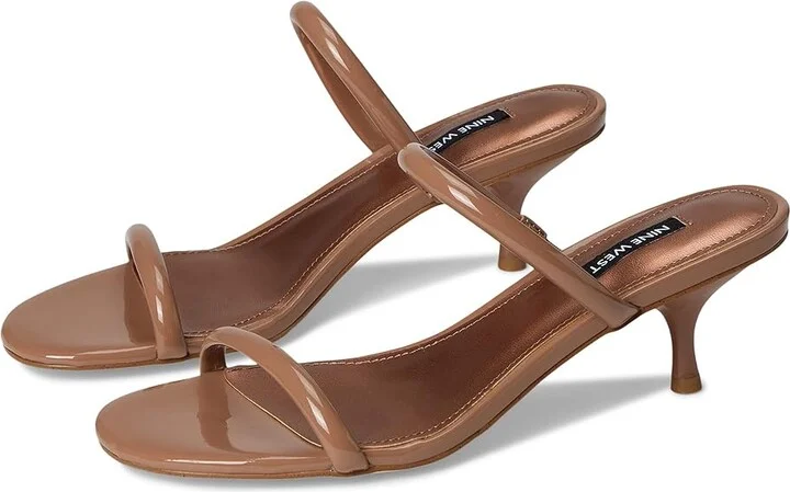 Nine West Berri Women's Dress Sandals Medium Natural Patent : 5 M, Leather