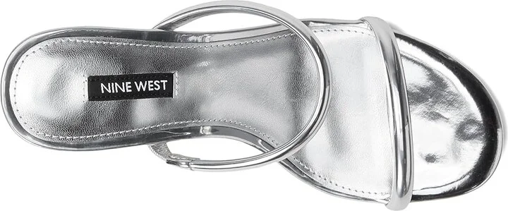 Nine West Berri Women's Dress Sandals Silver Mirror Metallic : 6 M, Leather - Image 2