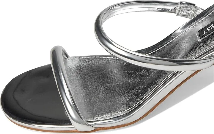 Nine West Berri Women's Dress Sandals Silver Mirror Metallic : 6 M, Leather - Image 7