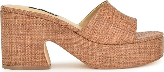 Nine West Boone Women's Sandals Dark Brown Woven : 9.5 M, Leather/Rubber - Image 5