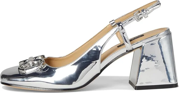 Nine West Cast High Women's Heels Silver Mirror Metallic : 5.5 M, Leather/Rubber/Suede - Image 6