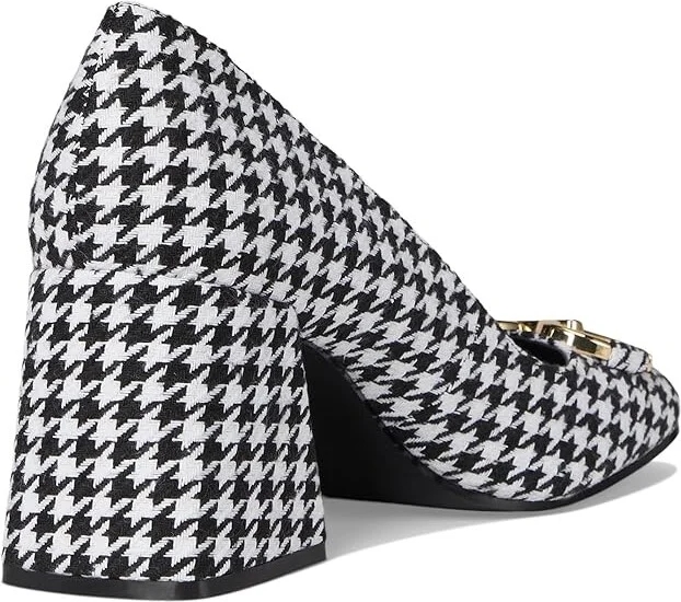 Nine West Caven High Women's Heels Black/White Houndstooth : 6 M, Leather/Suede - Image 4