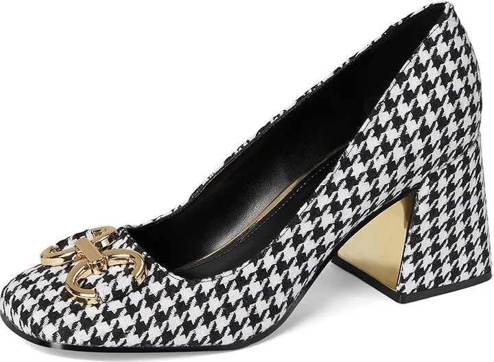 Nine West Caven High Women's Heels Black/White Houndstooth : 6 M, Leather/Suede - Image 5