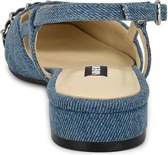 Nine West Charme Women's Flat Shoes Blue Denim/Black : 9 M, Leather - Image 4