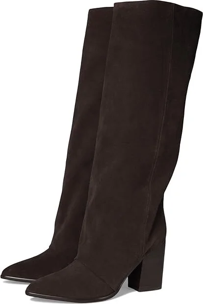 Nine West Chicke Women's Boots Dark Brown Suede : 8 M, Suede/Synthetic