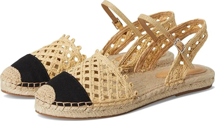 Nine West Darby Women's Dress Sandals Light Natural/Black : 6 M, Synthetic