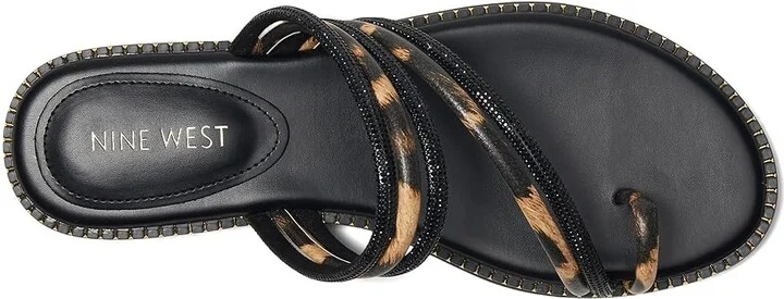 Nine West Dashin Women's Dress Sandals Black/Leopard : 9.5 M, Synthetic - Image 2
