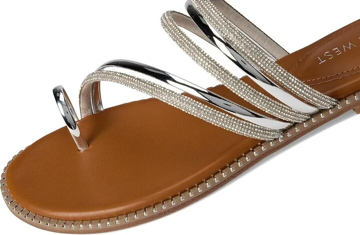 Nine West Dashin Women's Dress Sandals Silver : 9.5 M, Synthetic - Image 7