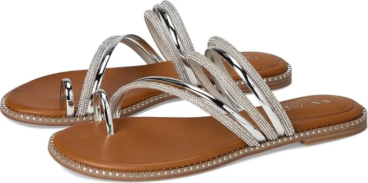 Nine West Dashin Women's Dress Sandals Silver : 9.5 M, Synthetic