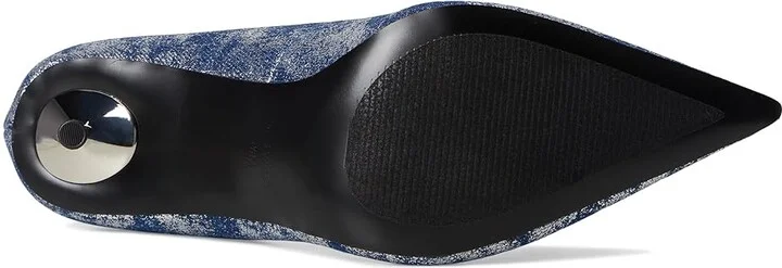 Nine West Deonne High Women's Heels Dark Blue : 5 M, Leather/Rubber - Image 3