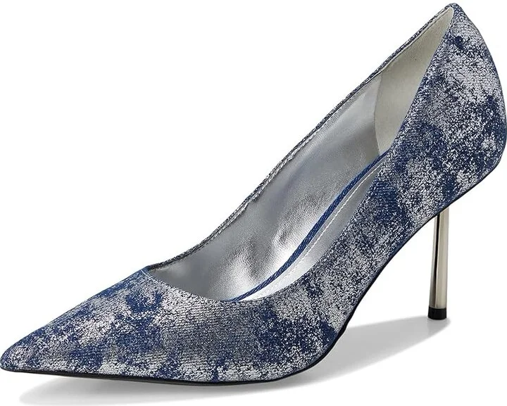Nine West Deonne High Women's Heels Dark Blue : 5 M, Leather/Rubber - Image 5