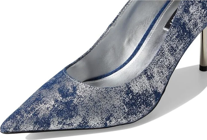Nine West Deonne High Women's Heels Dark Blue : 5 M, Leather/Rubber - Image 7