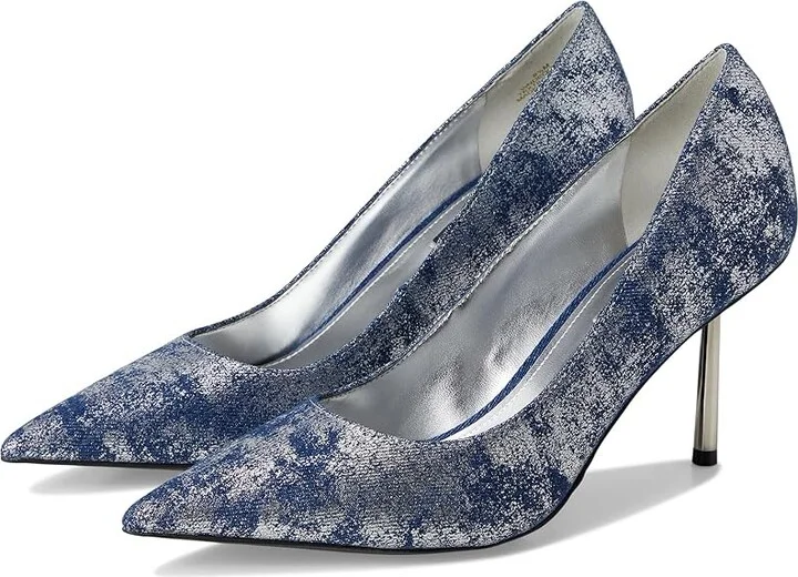 Nine West Deonne High Women's Heels Dark Blue : 5 M, Leather/Rubber