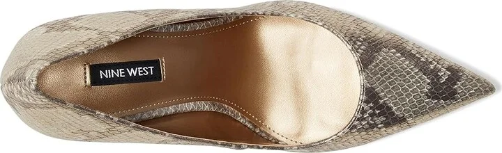 Nine West Deonne High Women's Heels Gold Snake : 8 M, Leather/Rubber - Image 2
