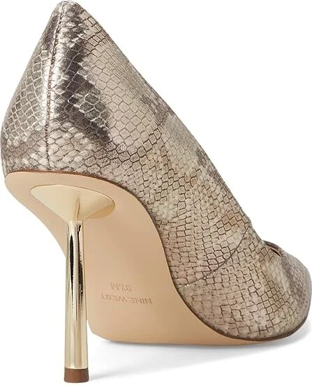 Nine West Deonne High Women's Heels Gold Snake : 8 M, Leather/Rubber - Image 4