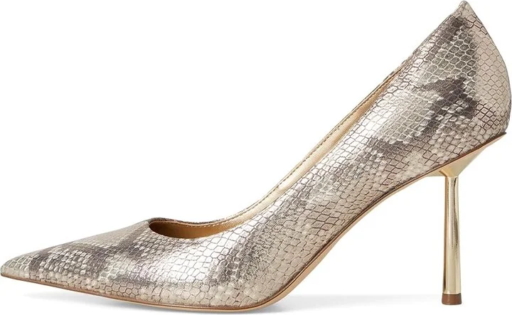 Nine West Deonne High Women's Heels Gold Snake : 8 M, Leather/Rubber - Image 6