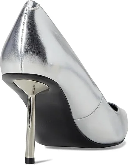 Nine West Deonne High Women's Heels Silver : 8.5 M, Leather/Rubber - Image 4
