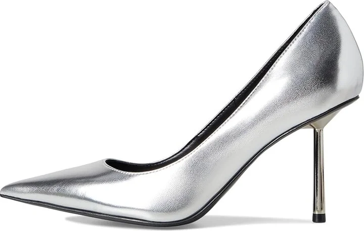 Nine West Deonne High Women's Heels Silver : 8.5 M, Leather/Rubber - Image 6