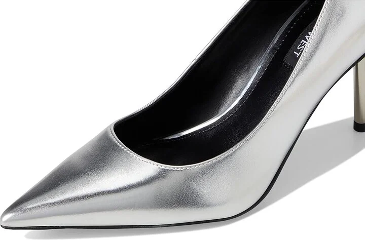 Nine West Deonne High Women's Heels Silver : 8.5 M, Leather/Rubber - Image 7