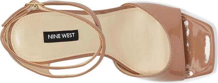 Nine West Devans Women's Dress Sandals Medium Natural Patent : 9 M, Faux Leather/Synthetic - Image 2