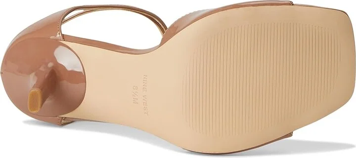 Nine West Devans Women's Dress Sandals Medium Natural Patent : 9 M, Faux Leather/Synthetic - Image 3