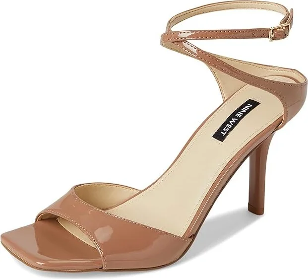 Nine West Devans Women's Dress Sandals Medium Natural Patent : 9 M, Faux Leather/Synthetic - Image 5