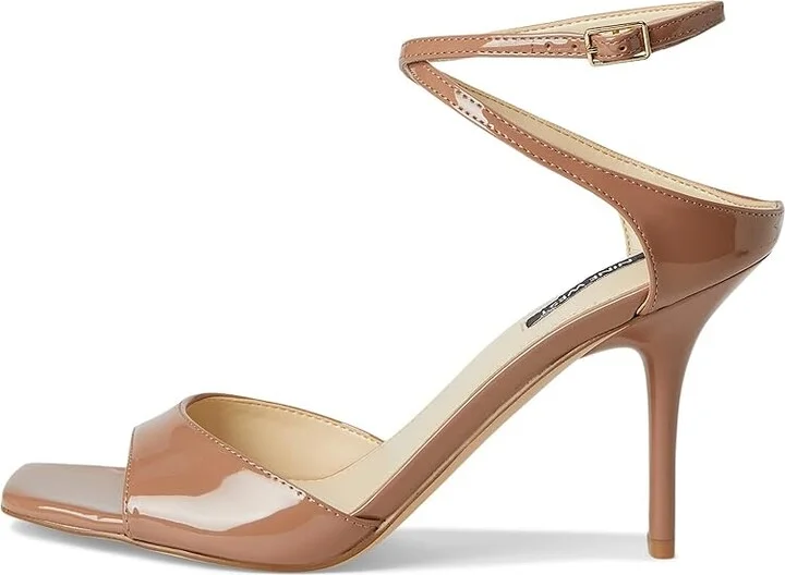Nine West Devans Women's Dress Sandals Medium Natural Patent : 9 M, Faux Leather/Synthetic - Image 6