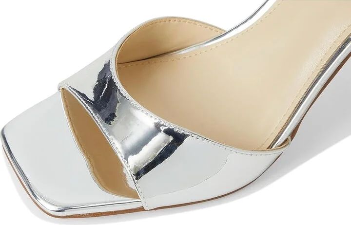 Nine West Devans Women's Dress Sandals Silver Mirror Metallic : 5.5 M, Faux Leather/Synthetic - Image 7